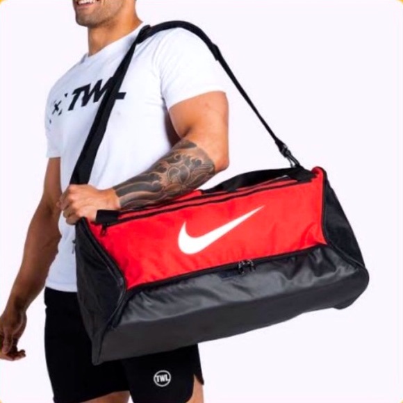 nike brasilia duffel bag red